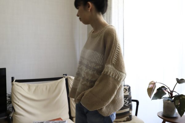 Camel Wool Pullover – Rime on Trees by Eri Shimizu (Gobi Sand) - Image 4