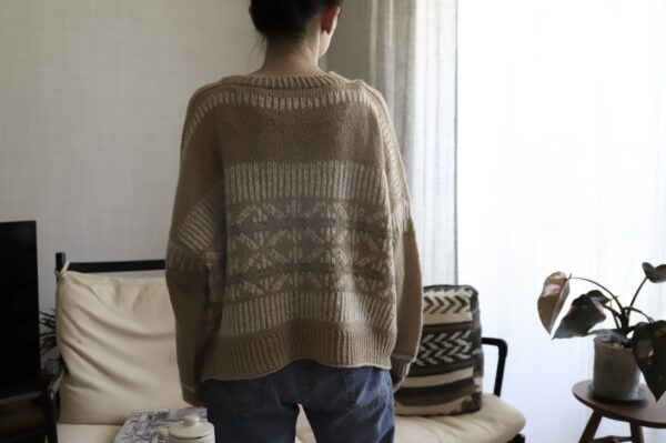 Camel Wool Pullover – Rime on Trees by Eri Shimizu (Gobi Sand) - Image 3