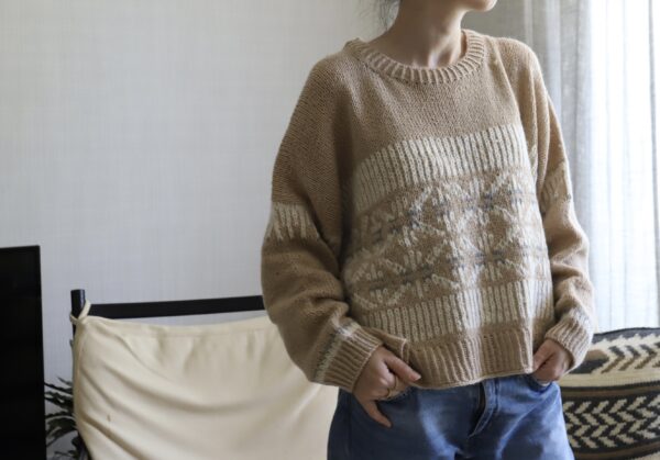 Camel Wool Pullover – Rime on Trees by Eri Shimizu (Gobi Sand) - Image 2