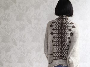 Winter garden Cardigan in High Mountain Yak by Eri